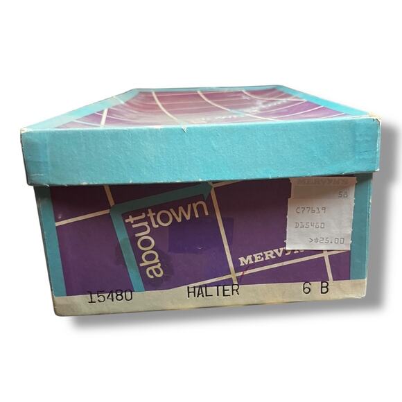 Vintage Mervyn’s ‘About Town’ Black & Gold Sandal Heels – Size 6 - Picture 10 of 11